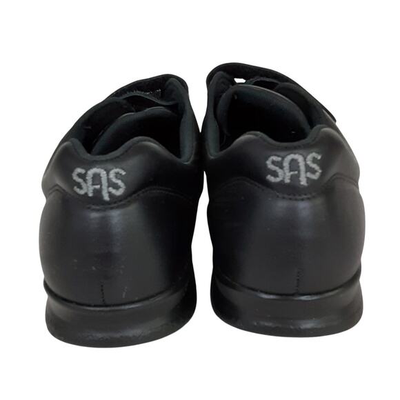 SAS Me Too EZ Strap Walking Shoes Black Leather Comfort Shoe Womens 10N Orthotic - Picture 5 of 10